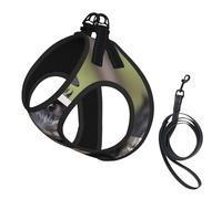 adorable schnauzer print Dog Harness and Leash Set, Reflective Adjustable Puppy Vest for Small Medium Large Dogs, Cats