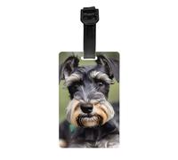 Adorable Schnauzer Print Luggage Tags for Suitcases Labels Set Travel Essentials Detachable Business Trip