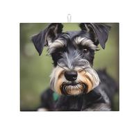 Adorable Schnauzer Print Non-Slip Drying Mat for Kitchen Absorbent Clean Pad Sink Rack Blenders Utensils