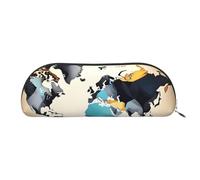 Adorable Schnauzer Print Receive Bag Makeup Bag Cosmetic Bags Travel Storage Bag Toiletry Receive Bags Pencil Case Pencil Bag, Abstract World Map, One Size