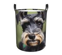 adorable schnauzer Print Round Laundry Hamper Waterproof Storage Bin for Clothes Household Items Organizer