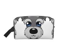 Adorable Schnauzer Print Storage Bag - Toiletry & Cosmetic Travel Organizer Pouch with Zipper - Reusable Canvas Makeup