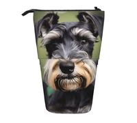 Adorable Schnauzer Print Telescopic Pencil Case Adjustable Lightweight Office Stationery Organizer Pouch