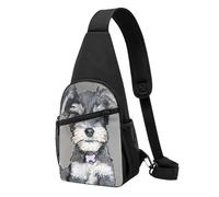 Adorable Schnauzer Printed Chest Bag Sling Bag for Men Women, Outdoor Crossbody Fanny Packs Hiking Chest Packs Sport Daypacks