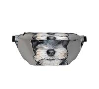 Adorable Schnauzer Printed Waist Bag Adjustable Bum Bag Lightweight Travel Waist Fanny Pack Belt for Walking Cycling Hiking Travel