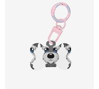 Adorable Schnauzer Printing Acrylic Dog Bone Ornament,Dog Tags Personalized Pet Ornament, Key Chain Bone Shaped Id Tags