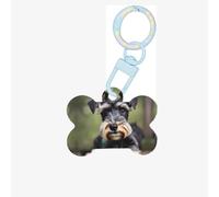 Adorable Schnauzer Printing Dog Tag Bone Shaped Double Sided Pattern Dog Id Tags Bone Shaped Pet Name Tags Dog Collar Tags