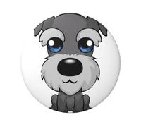 Adorable Schnauzer Round Badge - Durable Tin Plate Design With Full Front Print, Perfect For Custom Gifts And Apparel Decoration