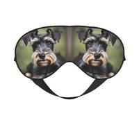 Adorable Schnauzer Sleep Mask,100% Natural Mulberry Silk Eye Mask with, Ultra-Soft Eye Covers for Sleeping, Travel, Nap