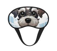 Adorable Schnauzer Sleep Mask for Women Men Soft Travel Eye Mask with Adjustable Straps Sleeping Eye Shade Cover for Travel Yoga Nap Sleeping