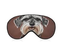 Adorable Schnauzer Travel Eye Mask Blackout Eye Mask for Sleeping Airplane Eyemask with Adjustable Strap Sleep Masks for Women Men Soft Night Blindfold Eyemask