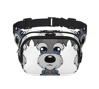 Adorable Schnauzer Unisex Adjustable Waist Square Double Layer Waist Pack for Outdoor Activities Travelling Running Hiking