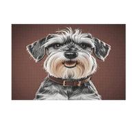 Adorable Schnauzer Wooden Puzzle with Storage Box, Eco-Friendly Wooden Jigsaw Puzzle for Home Leisure, Stress Relief & Decoration 1000 PCS