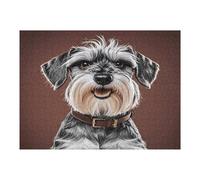 Adorable Schnauzer Wooden Puzzle with Storage Box, Eco-Friendly Wooden Jigsaw Puzzle for Home Leisure, Stress Relief & Decoration 500 PCS