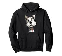 Adorable Scruffy Dog Sketch Art with Heart Collar Pullover Hoodie