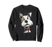 Adorable Scruffy Dog Sketch Art with Heart Collar Sweatshirt