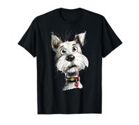 Adorable Scruffy Dog Sketch Art with Heart Collar T-Shirt