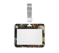 Adorable Shih Tzu Dog Work Badge Protective Shell Horizontal Sliding Type with Transparent Window