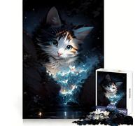 Adorable Silly Fluffy Cat Jigsaw Puzzles 1000 Pieces for Teenagers Restful Game Firm Edge Family Bond Home Art (38x52cm)