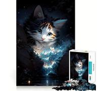 Adorable Silly Fluffy Cat Jigsaw Puzzles 1000 Pieces for Teenagers Sharp Logic Stress Less Family Pastime Furniture Decor (50x75cm)
