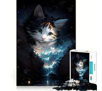 Adorable Silly Fluffy Cat Jigsaw Puzzles 1000 Pieces for Teenagers Sharp Logic Stress Less Family Pastime Furniture Decor (38x26cm)