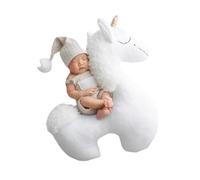 Adorable Single Horned Horse Newborns Photo Props Lovely Baby Posing Pillow for Professional Baby Photoshoots PP Cotton Baby Photo Props
