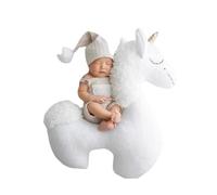 Adorable Single Horned Horse Newborns Photo Props Lovely Baby Posing Pillow for Professional Baby Photoshoots Soft Newborns Photo Outfit