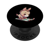 Adorable Ski Donkey Chibi Snow Mountain Winter PopSockets Adhesive PopGrip