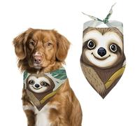 Adorable Sloth Dog Bandanas for Feeding Grooming, Triangle Pet Bibs Washable Pets Scarf for Cats & Dogs