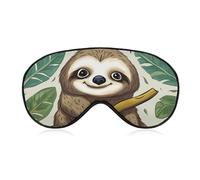 Adorable Sloth Eye Mask for Women & Men, Breathable & Adjustable Eye Cover, Ultra Soft Sleep Mask, Lightweight Travel Blindfold for Airplane, Nap, Night Sleeping