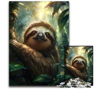 Adorable Sloth in Jungle 1000 Pieces Puzzles for Adults Paper Jigsaw Puzzles for Adults Family Activity Brain Teaser Home Decor 1000 PCS(38x26cm)