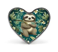 Adorable Sloth Lapel Pin Cute Custom Button Pin Personalized Heart Brooch Aluminum Alloy Brooch Pins Fashion Exquisite Badge Pins for Hat Bag Suit Tie Wedding Accessories