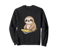 Adorable Sloth On Skateboard Lazy Skater Vibes Sweatshirt