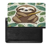 Adorable Sloth Passport Holder Passport Wallet Document Organizer Protector PU Leather Card Slot Travel Accessories