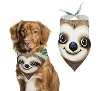 Adorable Sloth Pet Scarf Adjustable Pet Accessories Triangular Scarf Washable Floral Print Puppy Bib Bandana Stylish Comfortable Cat Scarves for Holiday Scarfs