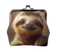 Adorable Sloth Print Change Purse Women's Coin Purse Small Pouches with Kiss Lock,for Coins Cards Small Items