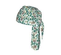 Adorable Sloth Print Head Scarf Cycling Cap Under Helmet Breathable Quick Dry Tie Back Modern Fit Motorcycle Liner