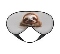 Adorable Sloth Print Soft Eye Mask Lightweight Sleep Aid Breathable Blackout Travel Nap Yoga Meditation