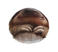 Adorable Sloth Printed Large Shower Cap, Double Layer Hair Protector For Facial Care, Reusable Hair Wrap