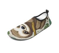 Adorable Sloth Water Shoes for Men Women, Lightweight Stretch Swim Shoes with Anti-Slip Rubber Sole, Quick-Dry Aqua Socks for Pool, Beach, Surfing, Style, 10 Women/10 Men