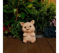 Adorable Small Cast Stone Cute Pig Garden Statue