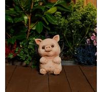 Adorable Small Cast Stone Cute Pig Garden Statue