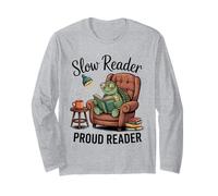 Adorable Smart Turtle Reading in Chair Book Lover Long Sleeve T-Shirt