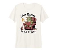 Adorable Smart Turtle Reading in Chair Book Lover Premium T-Shirt