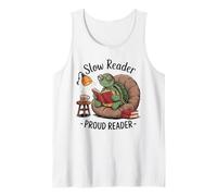Adorable Smart Turtle Reading in Chair Book Lover Tank Top