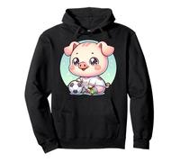 Adorable Soccer Pig Player 10 Football Kawaii Anime Pullover Hoodie