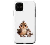 Adorable Sparrow Chick and Mother Bird Art Case for iPhone 11