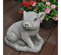 Adorable Stone Cast Babe Pig Garden Ornament