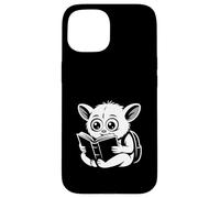 Adorable Tarsier Student Monochrome Book Lover Case for iPhone 15