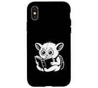 Adorable Tarsier Student Monochrome Book Lover Case for iPhone X/XS